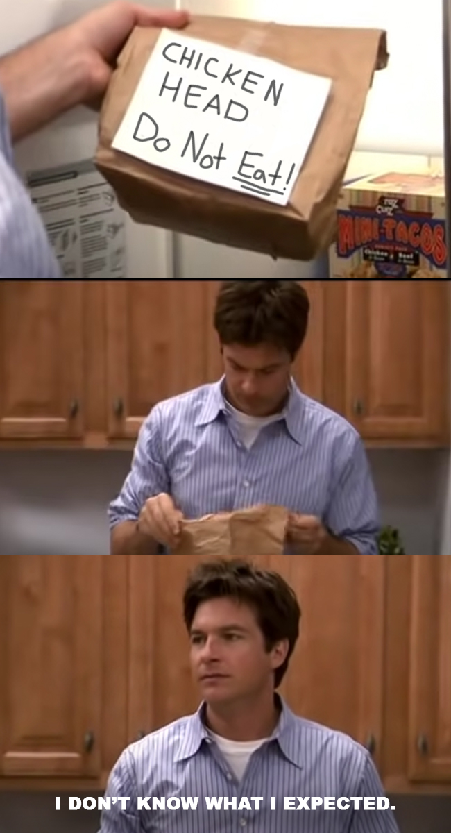 woman finds fried chicken head wings