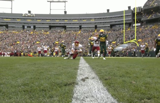 Taylor Heinicke Touchdown Short Overturned Lambeau Leap