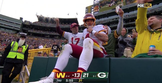 Taylor Heinicke Diving Touchdown Short Overturned Lambeau Leap