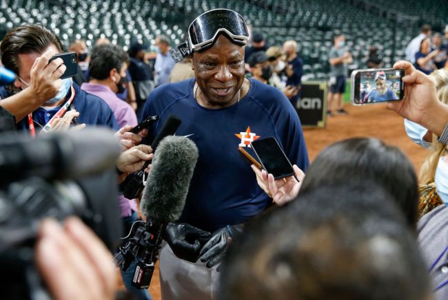 Dusty Baker Shoey Houston Astros Clinch AL West Party Champagne