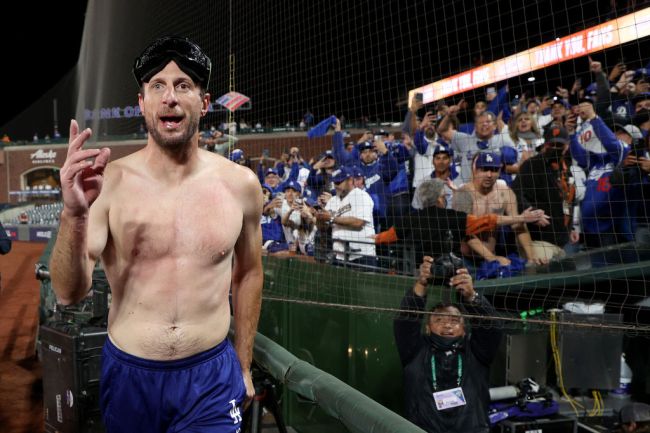 Max Scherzer Shirtless NLDS Celebration Party