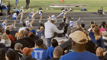 This ‘Cheer Dad’ Doing His Daughter’s Entire Routine In The Stands Understood The Assignment