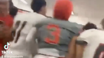 WATCH: College Football Team Bizarrely Celebrates 83-0 LOSS By Getting LIT In Victor’s Locker Room