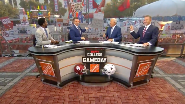 College Gameday Texas Oklahoma Fans Chant SEC