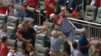 LOOK: Chipper Jones Got Roasted By Andruw Jones For Dropping A Foul Ball That Hit Him In The Hands