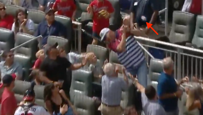 Chipper Jones Foul Ball Drop Braves