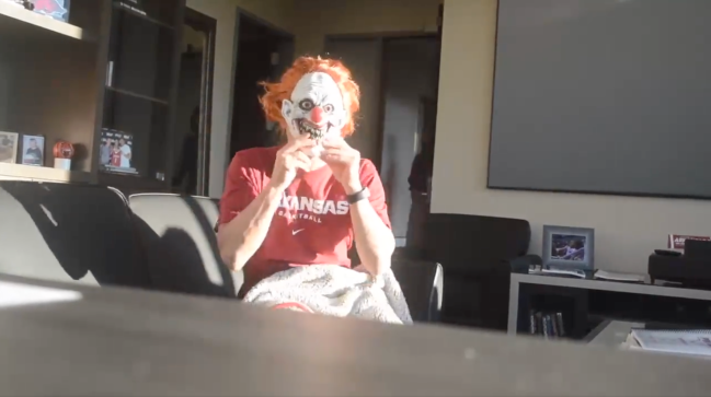 Eric Musselman Arkansas Basketball Halloween Scaring