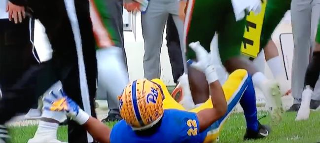 Pittsburgh Running Back Vincent Davis Flop Penalty Miami 