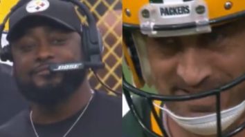 NFL Fans Are Convinced Aaron Rodgers Wants To Play In Pittsburgh After Rodgers Exchanges Smiles With Mike Tomlin During Steelers-Packers Game