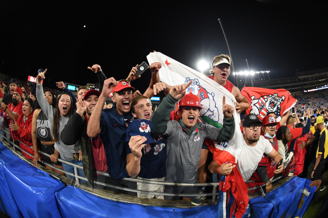 Fresno State Fight Brawl Melee Fans Stands Crowd Boise State Arrest