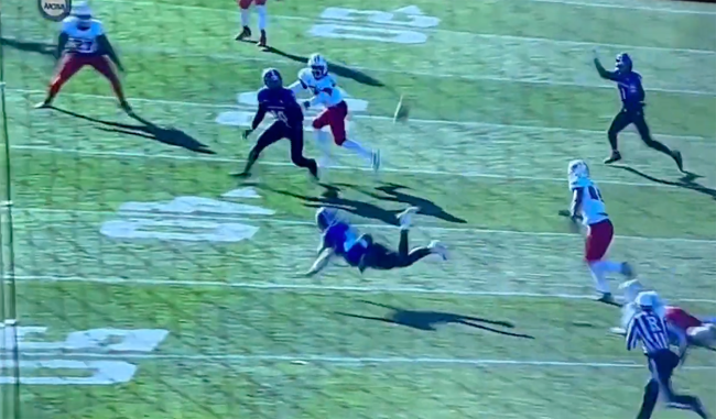 Holy Cross Matthew Sluka Football Sacred heart Diving Throw