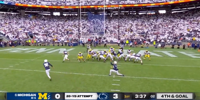 Penn State Fake Field Goal Fail Michigan