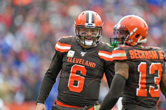 baker mayfield responds odell beckham jr rumors dad video