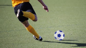Clip Of A Soccer Player Drilling Two Opponents In The Face With A Ball Has Everyone Laughing