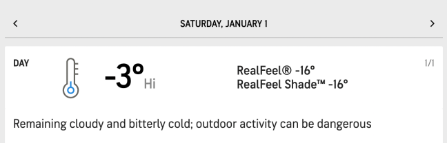 NHL 2022 Winter Classic weather temperature