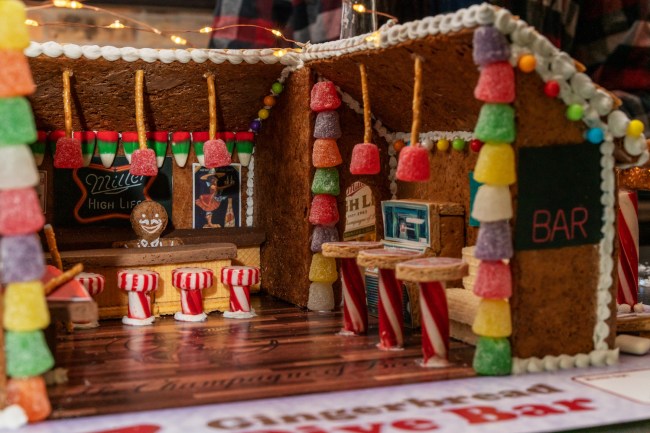 High Life gingerbread dive bar interior