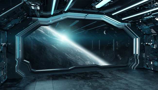 UFO interior window view Earth