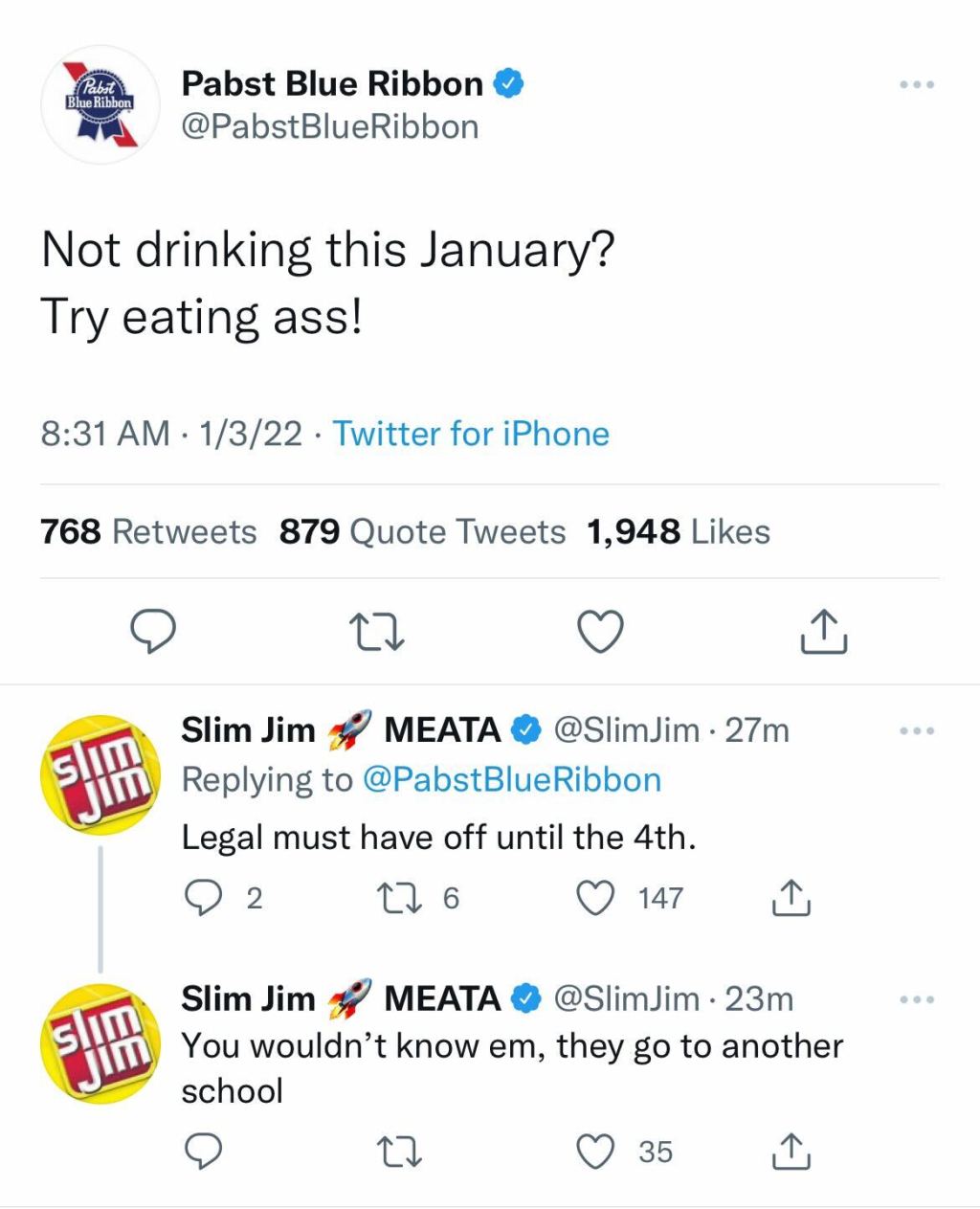 Pabst Blue Ribbon Goes Viral With Profane Tweet About Dry January