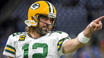 Aaron Rodgers Gets Intercepted At Charity Event, Chucks Ball At Defender After Ice Cold Celebration