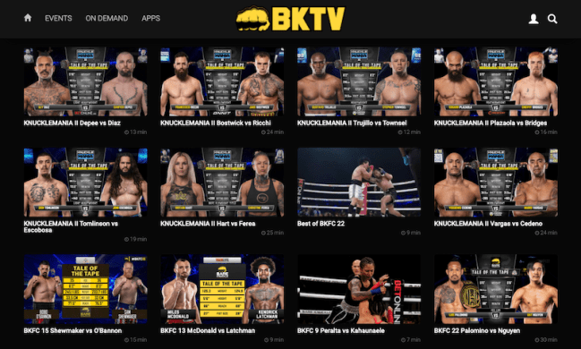 BARE KNUCKLE TV - Past Fights