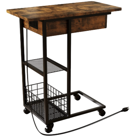Side Table with Charging Station