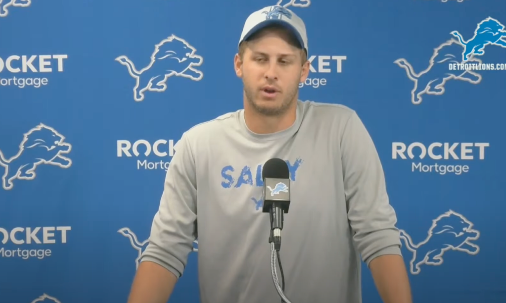 Jared Goff Was Asked About The Detroit Lions Drafting A New QB And He Tried To Play It Real Cool