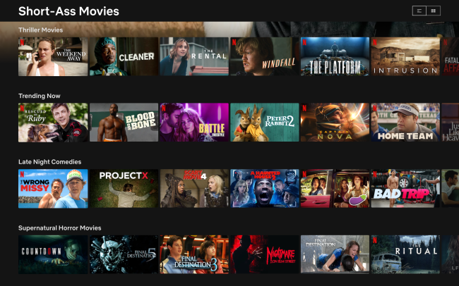 Netflix Short Ass Movies