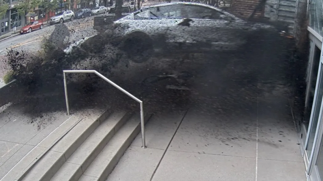 Video Tesla FLYS Through A Wall At The Columbus Convention Center