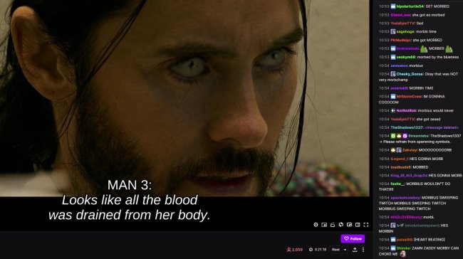 Someone Has Been Streaming 'Morbius' On Twitch For Hours On End