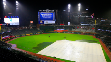 Hilarious Press Box Play-By-Play Unfolds As Two Braves Fans Get Wrecked By Security After Running On Field