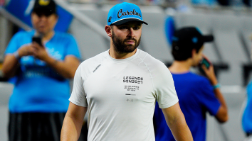 Baker Mayfield Gets Sassy With Panthers Fan Holding His Browns Jersey At Carolina Training Camp