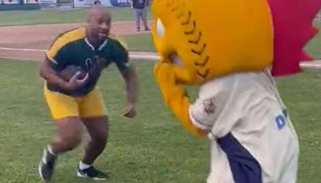 Mascot Who Got Jacked Up By AJ Dillon Shares His Side Of The Story