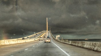 Pickup Truck Struck By Lightning On The Highway And It Was Somehow Caught On Camera