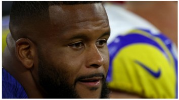 Things Get Awkward When Aaron Donald Refuses To Answer Questions About Helmet-Swinging Incident