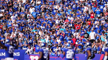 Sad Giants Fan With His Entire Head And Face Painted Blue Becomes The Best New NFL Meme