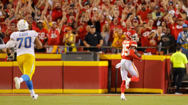 NFL Fans Debate Whether Chargers TE Gerald Everett Is To Blame For 99-Yard Pick Six