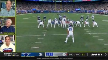 Peyton, Eli, And Jimmy Johnson Produce All-Time Awkward MNF Moment As They Repeatedly Talk Over Each Other On The ‘Manningcast’