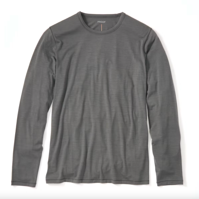 Proof 72-Hour Merino Long Sleeve Performance Tee in Gray