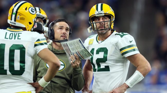 aaron rodgers and head coach matt lafleur