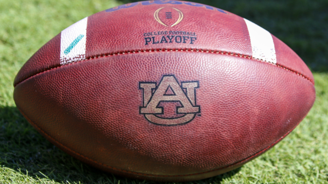 Auburn Tigers logo on a football
