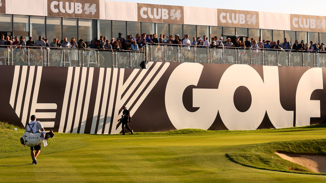 LIV Golf logo grandstands Centurion Club tournament London