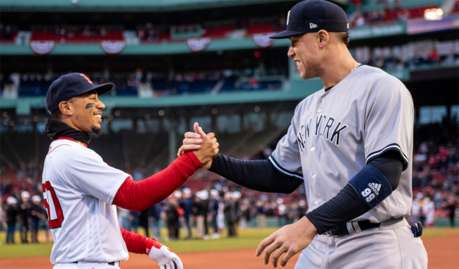 aaron judge mookie betts shake hands