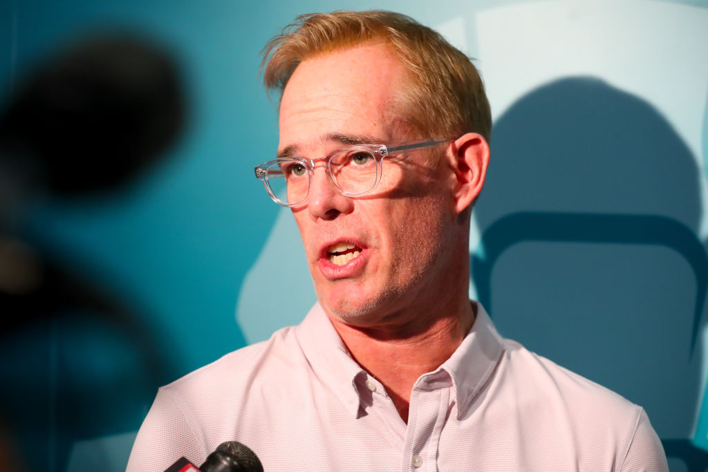 Joe Buck being interviewed during Super Bowl