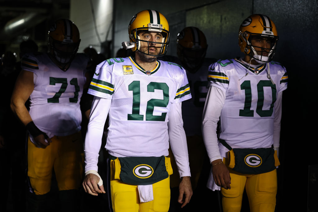 Jordan Love and Aaron Rodgers