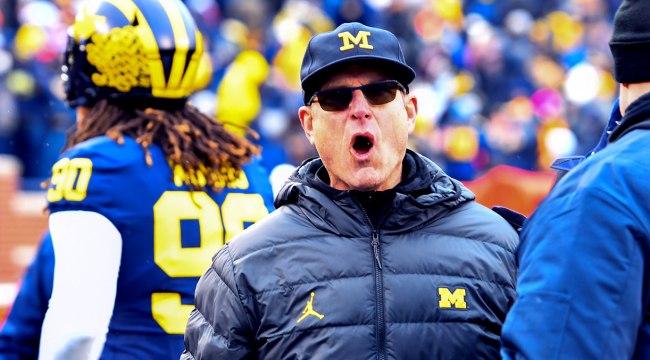 michigan coach jim harbaugh sidelines