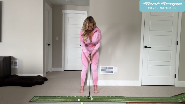paige spiranac demonstrates winter training tips