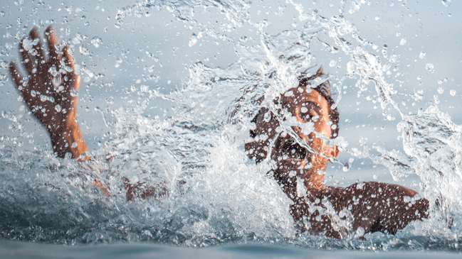 panicked swimmer drowning