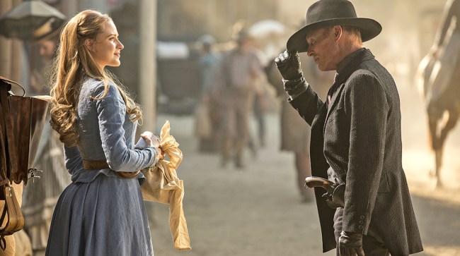 ed harris and evan rachel wood in westworld
