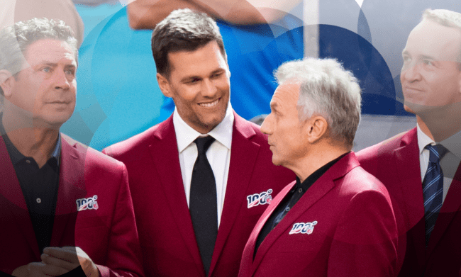 tom brady talks to joe montana