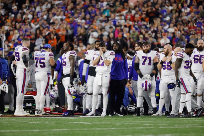 Buffalo Bills players react Damar Hamlin